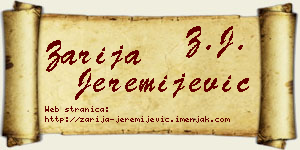 Zarija Jeremijević vizit kartica